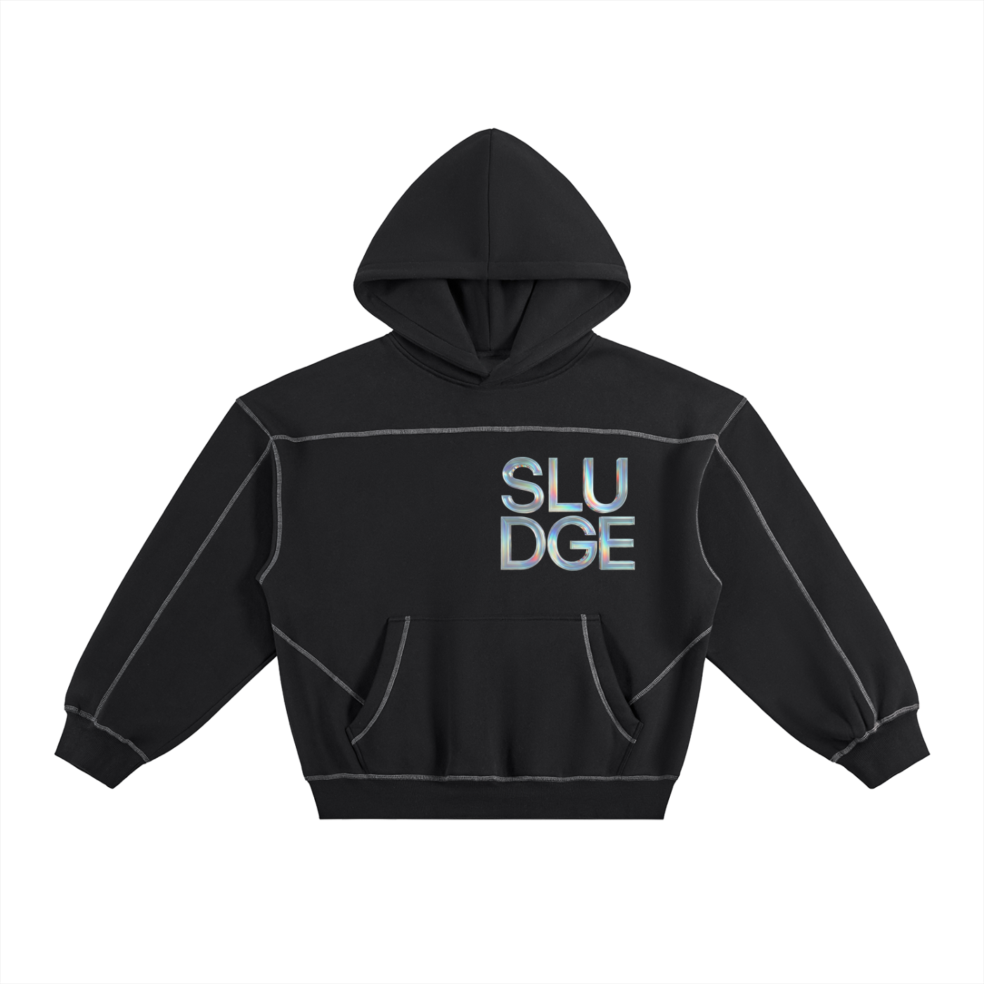 SLUDGE Contrast Stitch Hoodie – Black