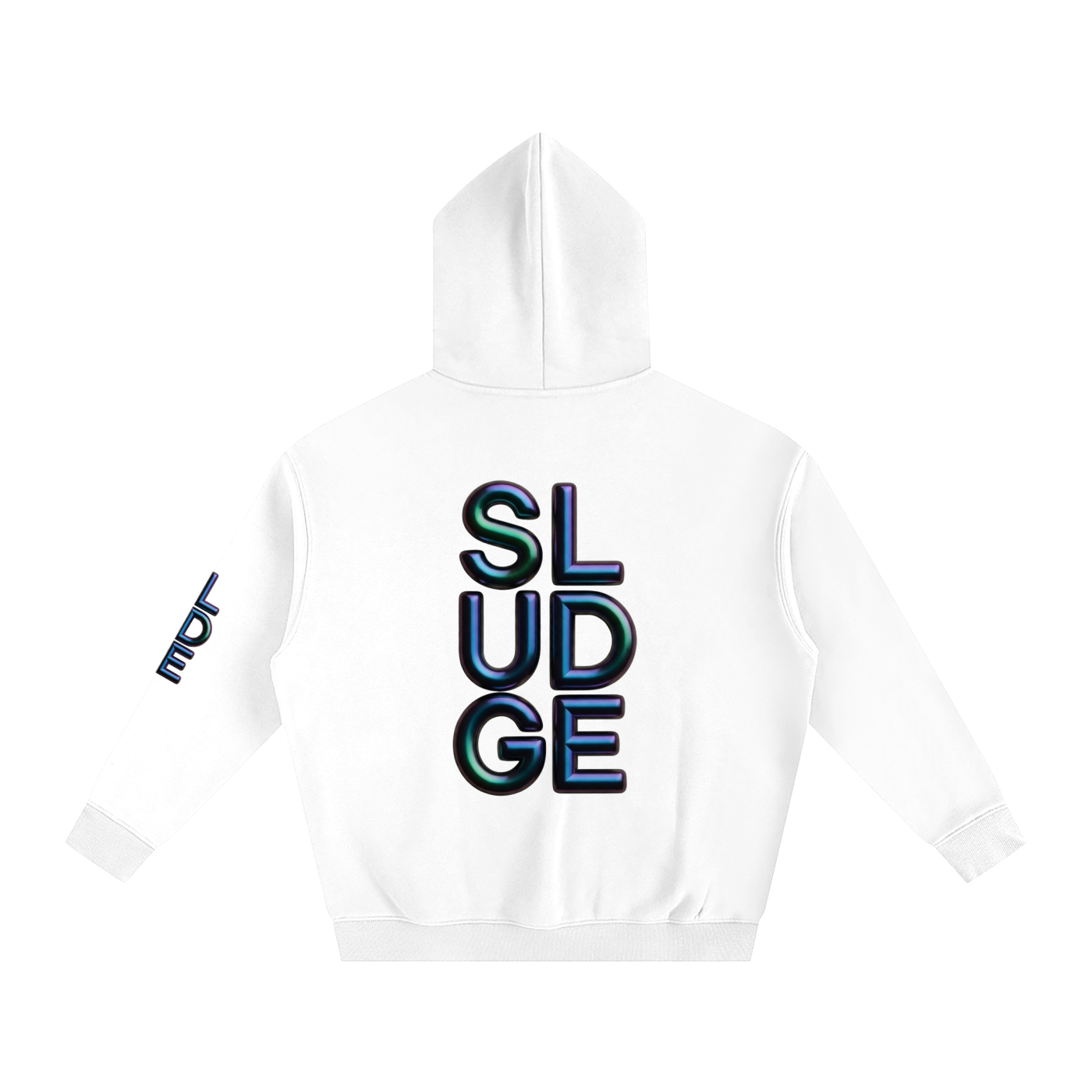 SLUDGE Prism Hoodie – Arctic White - Back