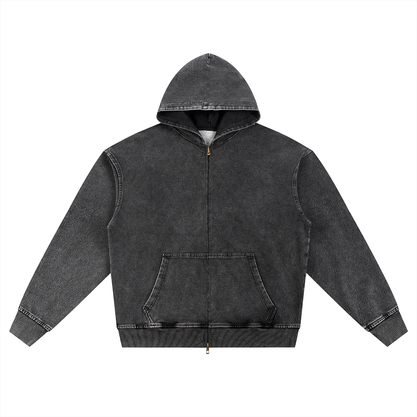 Stonewash Oversized Vintage Fade Hoodie - Black