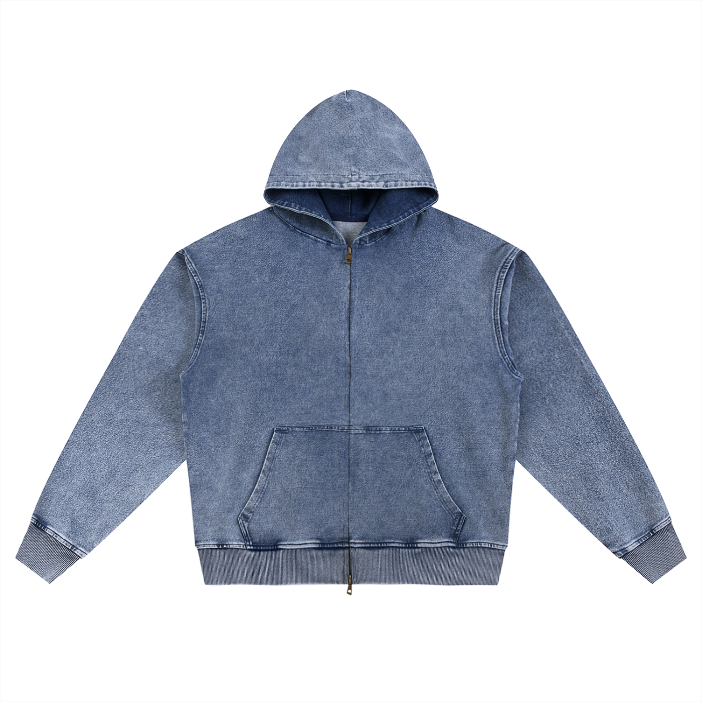 Stonewash Oversized Vintage Fade Hoodie - Blue