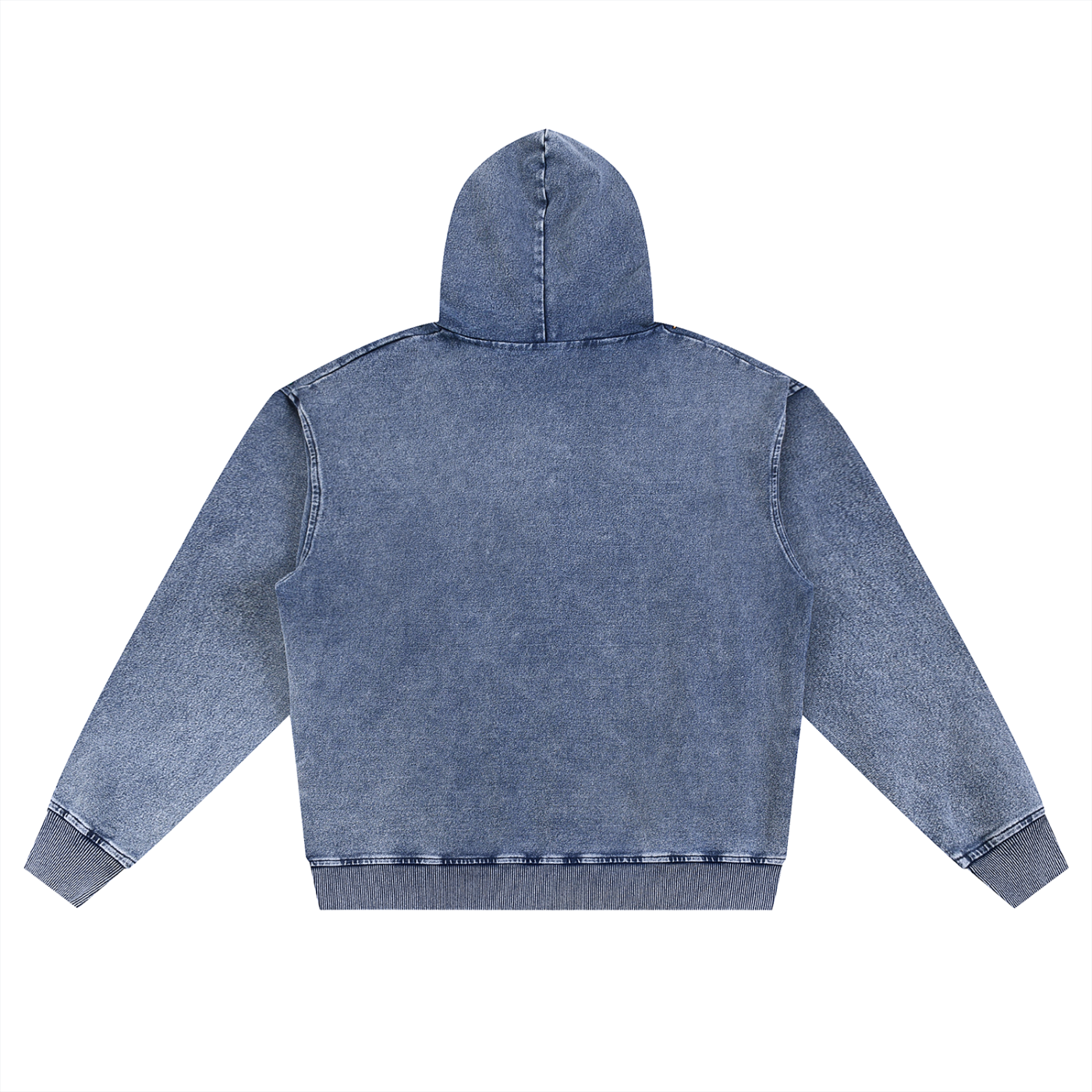 Stonewash Oversized Vintage Fade Hoodie - Blue - Back