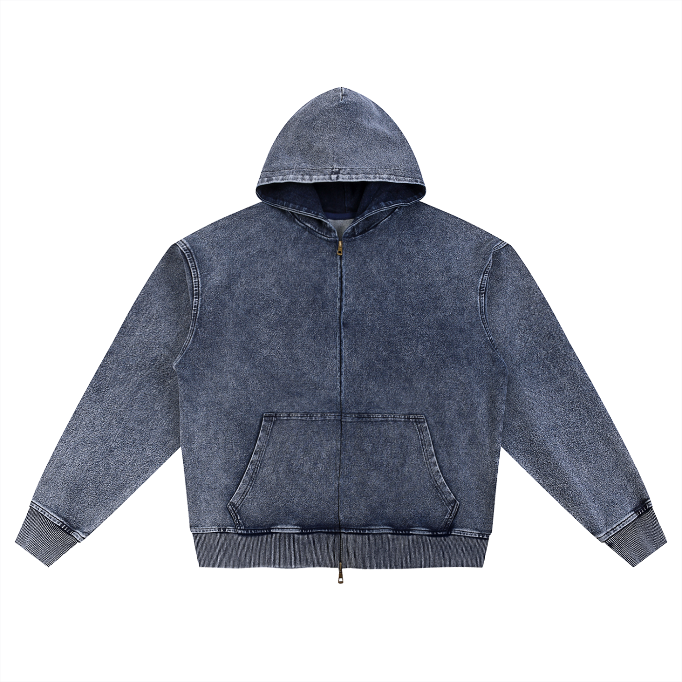 Stonewash Oversized Vintage Fade Hoodie - Mid Blue 